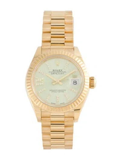 Pre-owned Rolex Lady-datejust Watch, 28mm In Multi