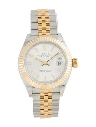 Pre-owned Rolex Lady-datejust Watch, 28mm In Multi