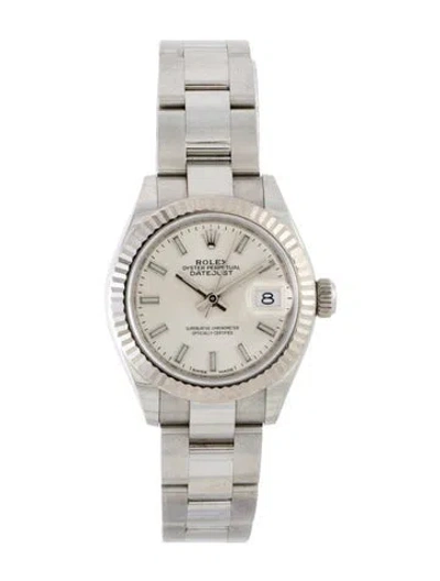 Pre-owned Rolex Lady-datejust Watch, 28mm In Multi