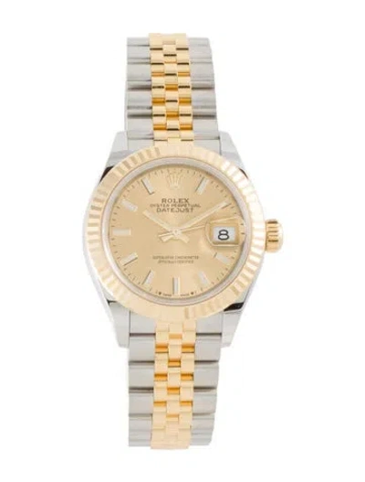 Pre-owned Rolex Lady-datejust Watch, 28mm In Multi
