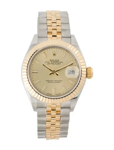 Pre-owned Rolex Lady-datejust Watch, 28mm In Multi