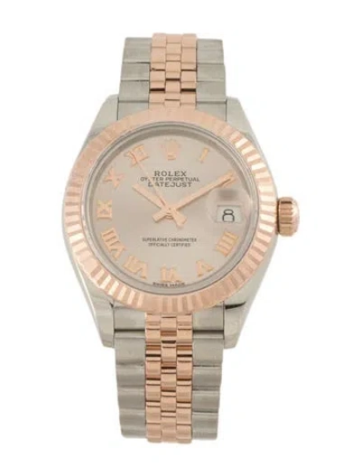 Pre-owned Rolex Lady-datejust Watch, 28mm In Multicolor