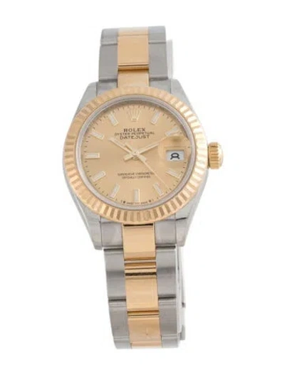 Pre-owned Rolex Lady-datejust Watch, 28mm In Multicolor