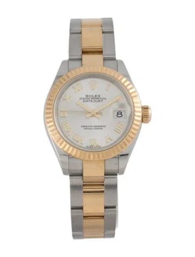 Pre-owned Rolex Lady-datejust Watch, 28mm In Multicolor