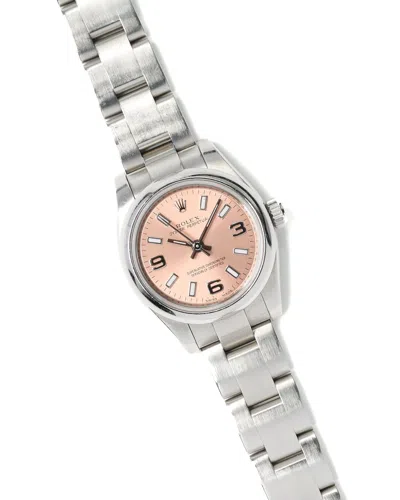 Rolex Lady-oyster Perpetual 26mm 2008 Watch In Metallic