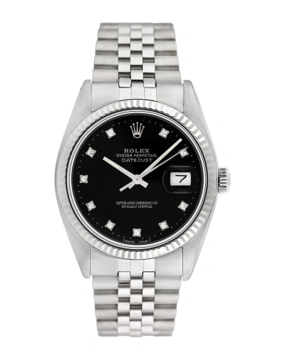 Rolex Mens Datejust Diamond Watch In Black