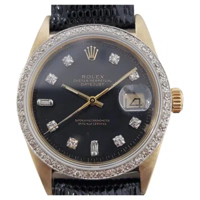 Pre-owned Rolex Mens  Oyster Datejust 1601 14k Gold Diamond Dial Automatic 1960s Ra412b In Multi