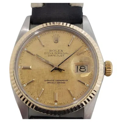 Pre-owned Rolex Mens  Oyster Datejust Ref 16013 36mm 18k Ss Automatic 1970s Vintage Ra393b In Multi