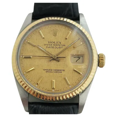 Pre-owned Rolex Mens  Oyster Datejust Ref 16013 36mm 18k Ss Automatic 1980s Swiss Na106 In Multi