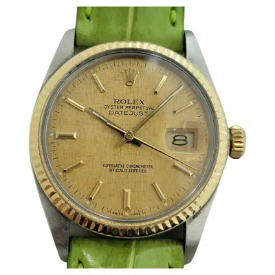 Pre-owned Rolex Mens  Oyster Datejust Ref 16013 36mm 18k Ss Automatic 1980s Vintage Na106g In Multi