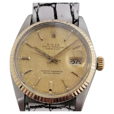 Pre-owned Rolex Mens  Oyster Datejust Ref 16013 36mm 18k Ss Automatic Swiss 1970s Ra393 In Multi
