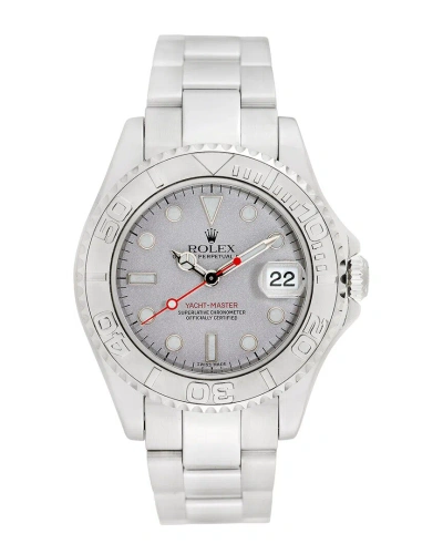 Rolex Midsize Yacht Master Watch In Two Tone  / Grey / Platinum / White