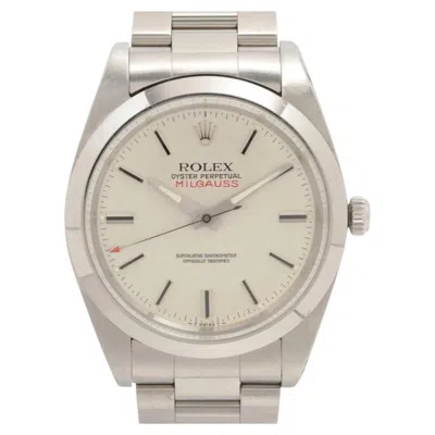 Pre-owned Rolex Milgauss 1019 Steel White Dial 38 Mm Vintage Watch