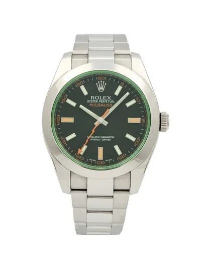 Pre-owned Rolex Milgauss 40mm Watch In Green