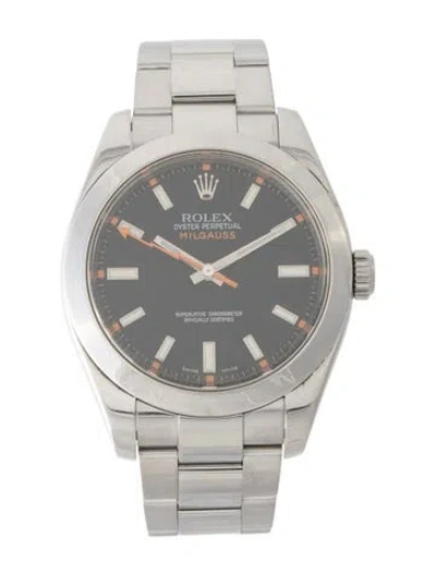 Pre-owned Rolex Milgauss Watch, 40mm In Multi