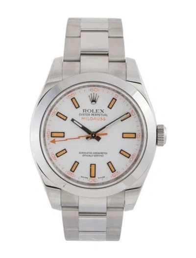 Pre-owned Rolex Milgauss Watch, 40mm In Multi