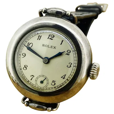 Pre-owned Rolex Military Wwi C1918 S/silver Trench  Officer's Watch W Hinged Stockwell Case In Multi