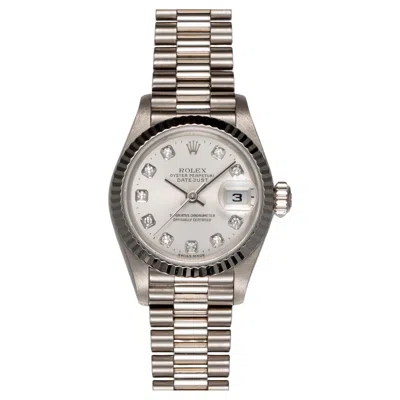 Pre-owned Rolex Mini Datejust 79179g Silver Big Diamond Dial A0 Serial 1999 With 2021 Rsc In Multi
