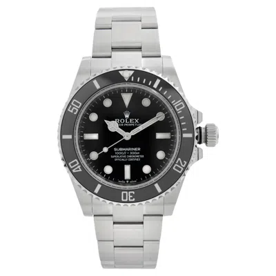 Pre-owned Rolex New 2024  Submariner 41 No Date Steel Ceramic Black Dial Watch 124060