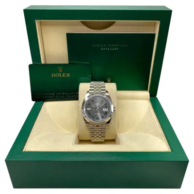 Pre-owned Rolex New  Datejust 126300 Jubilee Steel Wimbledon Dial Automatic Watch B&p In Multiple
