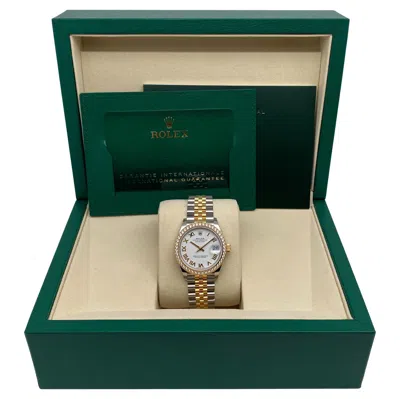 Pre-owned Rolex New  Datejust 31 278383rbr 18k Yellow Gold Steel White Roman Dial Watch B&p