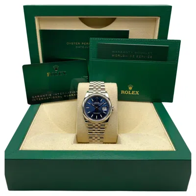 Pre-owned Rolex New  Datejust 36mm 126200 Jubilee Steel Blue Dial Automatic Watch B&p