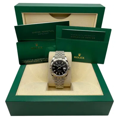 Pre-owned Rolex New  Datejust 41mm 126334 Jubilee Steel Black Dial Automatic Watch B&p