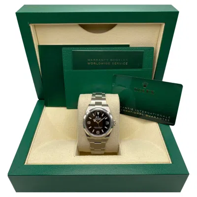 Pre-owned Rolex New  Explorer 36mm 124270 Steel Black Dial Automatic Watch Box Papers