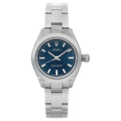 Pre-owned Rolex New  Oyster Perpetual 28mm Steel Blue Dial Ladies Automatic Watch 276200