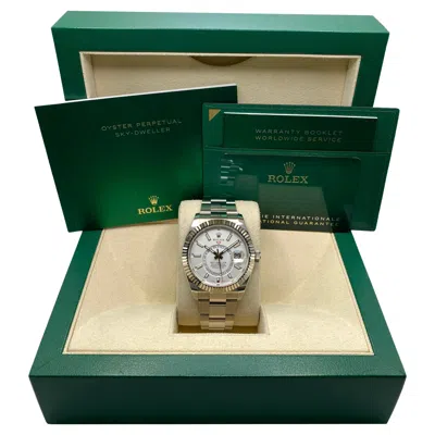 Pre-owned Rolex New  Sky-dweller 326934 18k Gold Steel White Dial Mens Automatic Watch B&p