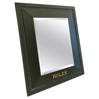 Pre-owned Rolex Original Vintage  Swiss-made Green Stitched Leather Display Mirror