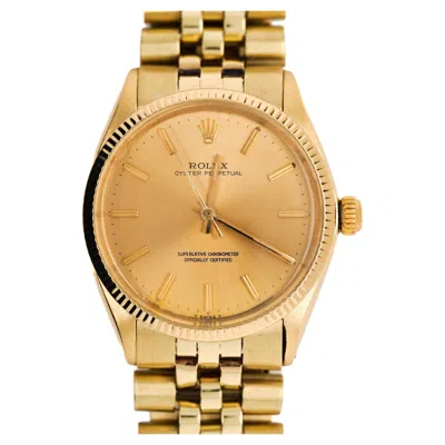 Pre-owned Rolex Oyster 1005 Champagne Dial Gold Vintage Watch In Multiple