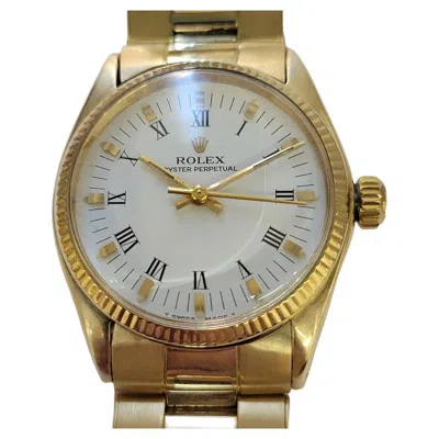 Pre-owned Rolex Oyster 6551 14k Solid Gold 1960s Midsize 31mm Automatic All Original Ra756 In Multi