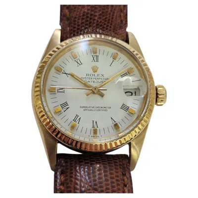 Pre-owned Rolex Oyster 6827 Datejust 18k Solid Gold 1980s Midsize 30mm Automatic Ra732 In Multi