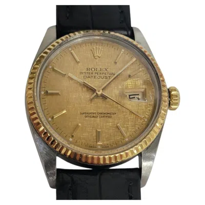 Pre-owned Rolex Oyster Datejust Ref 16013 36mm 18k Ss 1980s Mens Automatic Vintage Na106b In Multiple