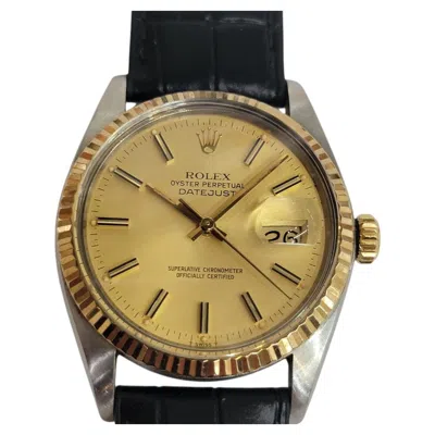 Pre-owned Rolex Oyster Datejust Ref 16013 Mens 1970s 36mm 18k Ss Vintage Automatic Ra558c In Multi