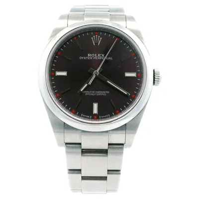 Pre-owned Rolex Oyster Perpetual 114300 Red Grape Dial W/ Box & Papers