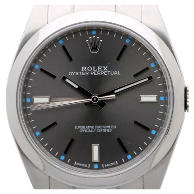 Pre-owned Rolex Oyster Perpetual 114300 Rhodium Dial 39mm Stainless Steel Full Set Watch In Multiple
