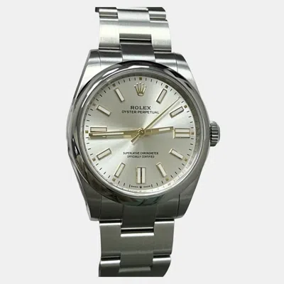 Pre-owned Rolex Oyster Perpetual 134300 Automatic Silver Dial Stainless Steel Men's Wristwatch 41 Mm