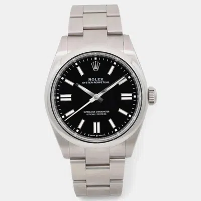 Pre-owned Rolex Oyster Perpetual 134300 Black Stainless Steel Automatic Watch 41mm