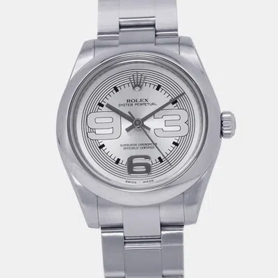 Pre-owned Rolex Oyster Perpetual 177200 Silver Stainless Steel Automatic Women's Watches 31mm