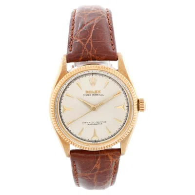 Pre-owned Rolex Oyster Perpetual 18k Yellow Gold Unisex Vintage Watch 6567