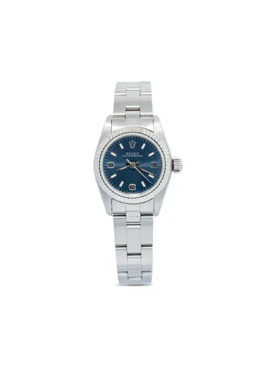 Pre-owned Rolex Oyster Perpetual 24mm In Blue