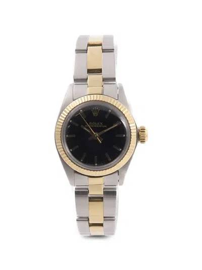 Pre-owned Rolex Oyster Perpetual 24mm Watch In Black