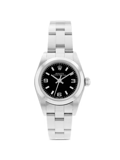 Pre-owned Rolex Oyster Perpetual 24mm Watch In Black