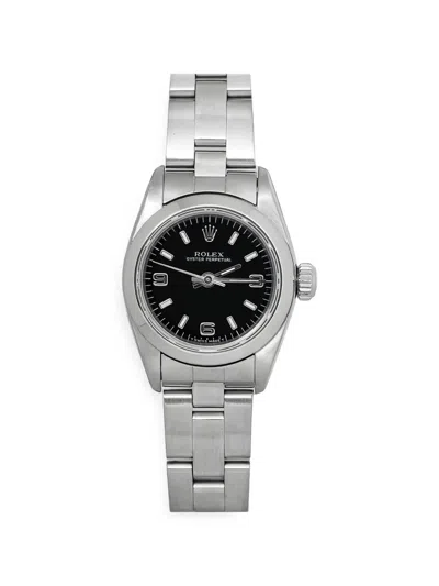 Pre-owned Rolex Oyster Perpetual 24mm Watch In Black