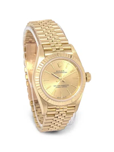 Pre-owned Rolex Oyster Perpetual 24mm Watch In Gold