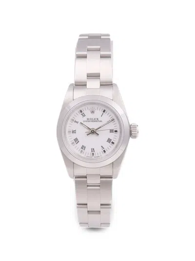 Pre-owned Rolex Oyster Perpetual 24mm Watch In White