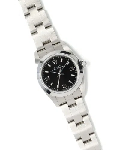 Rolex Oyster Perpetual 25mm Ref 76080 1998 Full Set Watch In Black