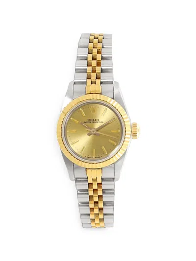 Pre-owned Rolex Oyster Perpetual 26mm Watch In Gold